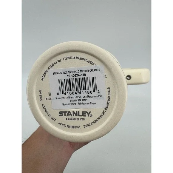 Stanley Quencher H2.0 Tumbler 40‎ oz White with Straw & Handle - Picture 6 of 6